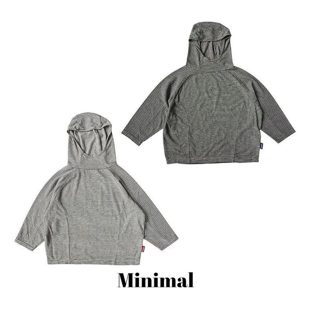 minimal ストライプフーディーTシャツストライプパーカー