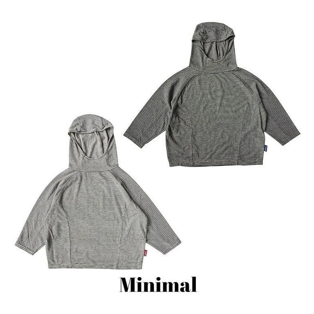 minimal ストライプフーディーTシャツストライプパーカー