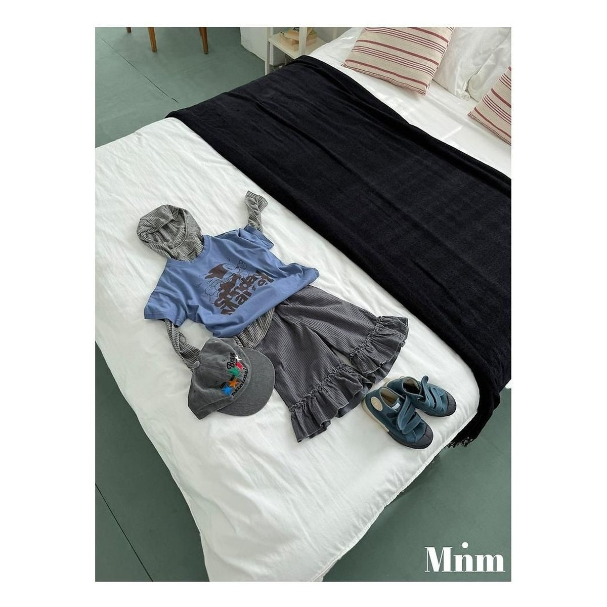 minimal ストライプフーディーTシャツストライプパーカー