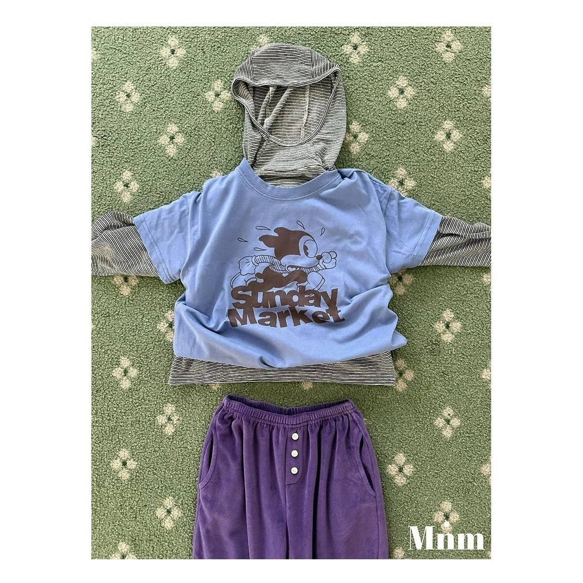 minimal ストライプフーディーTシャツストライプパーカー