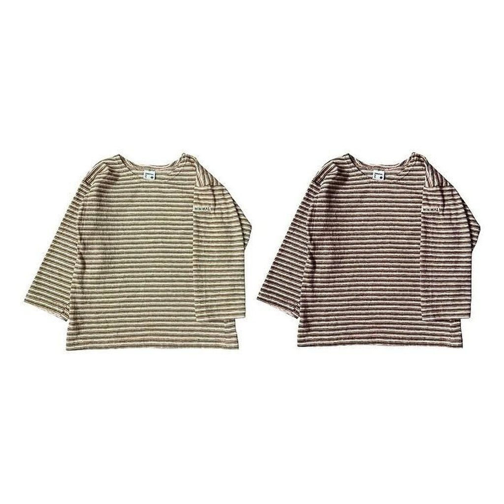 minimal クレヨンストライプTシャツ