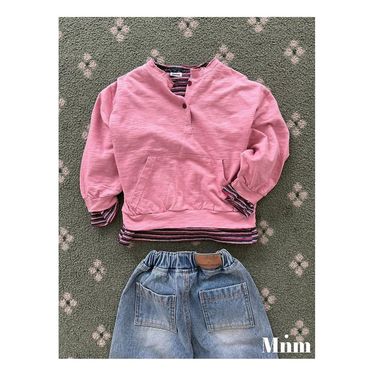 minimal クレヨンストライプTシャツ