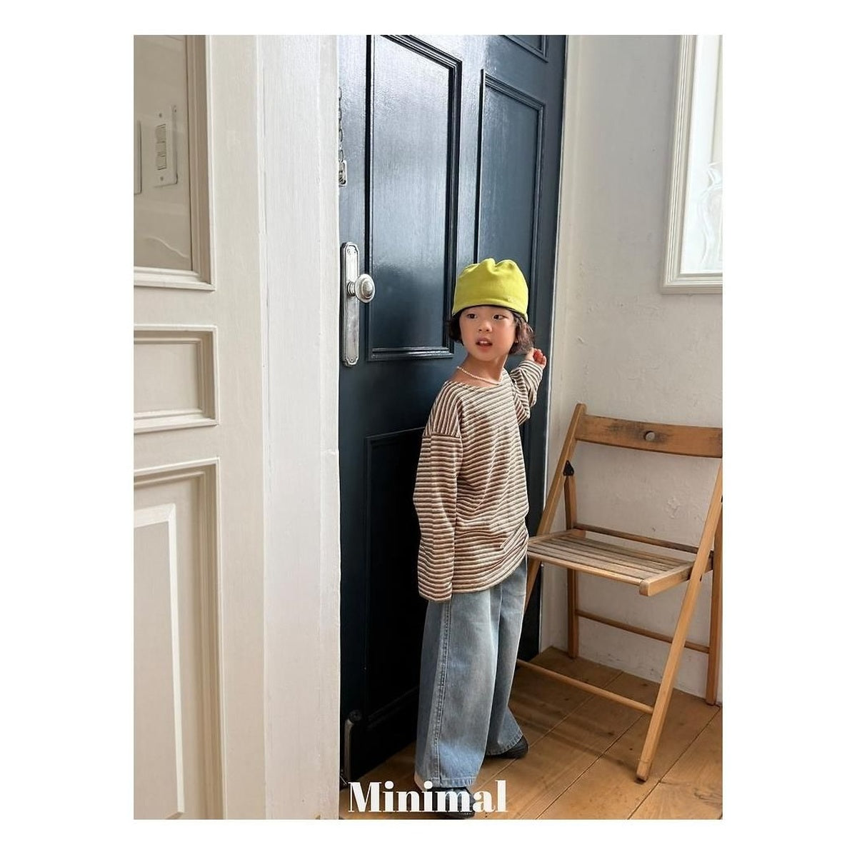 minimal クレヨンストライプTシャツ
