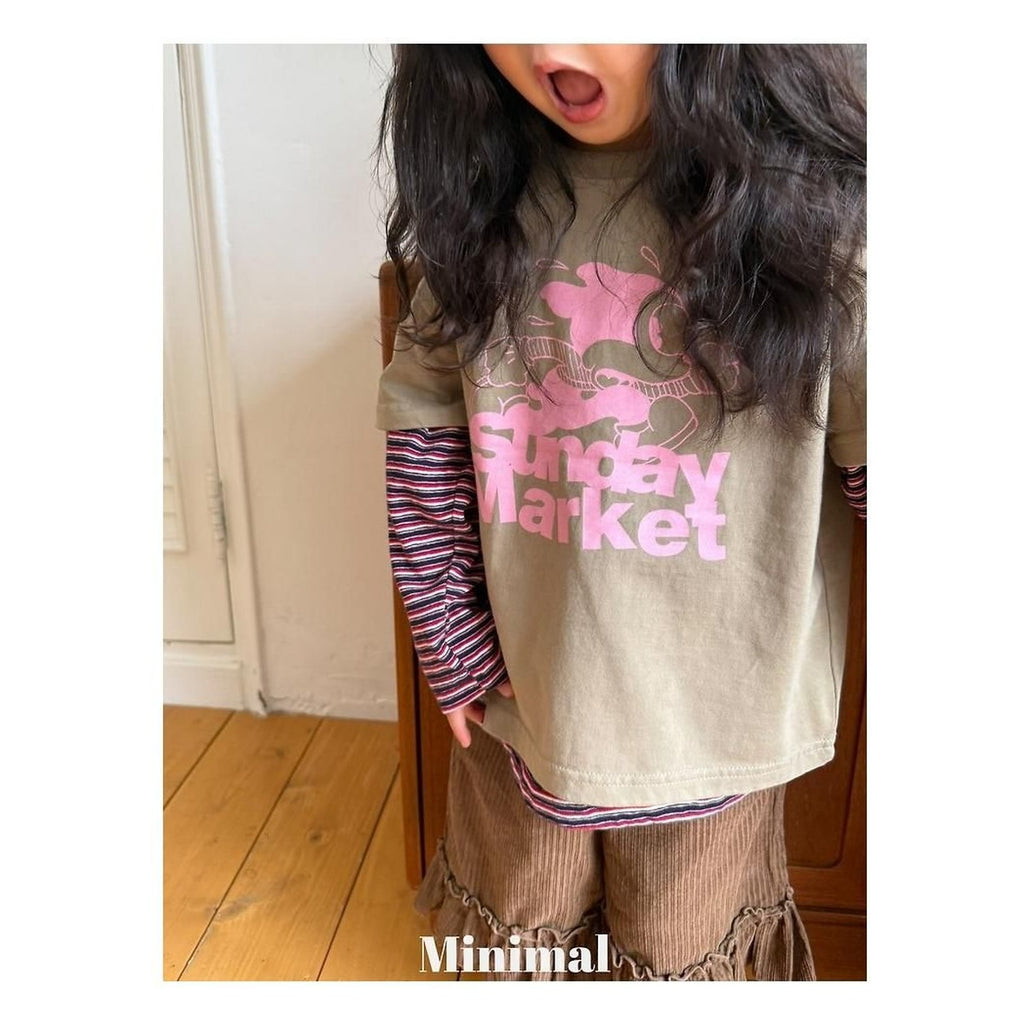 minimal クレヨンストライプTシャツ