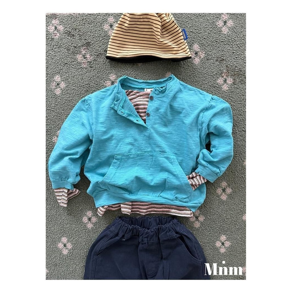 minimal ヘンリーネックポケットTシャツ
