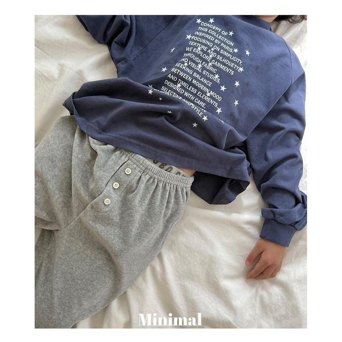 minimal スターレタリングTシャツ