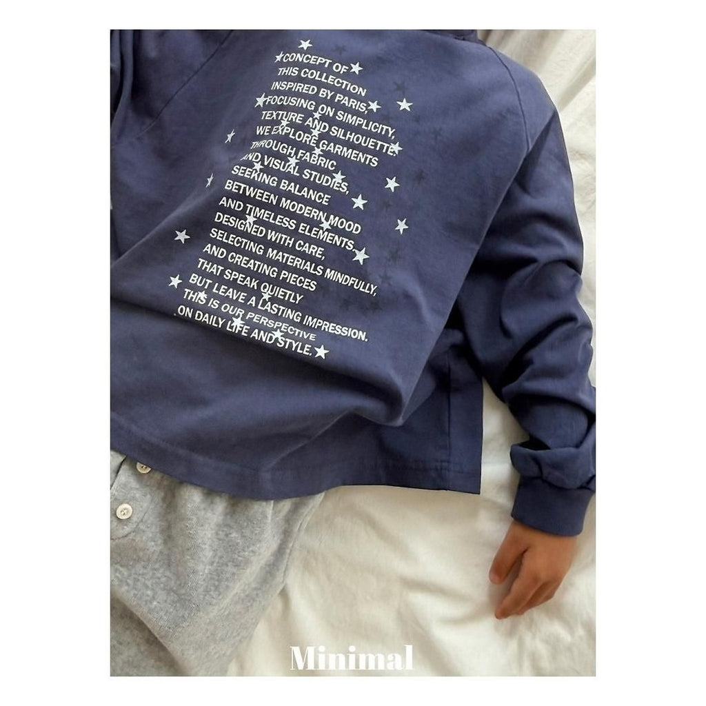 minimal スターレタリングTシャツ