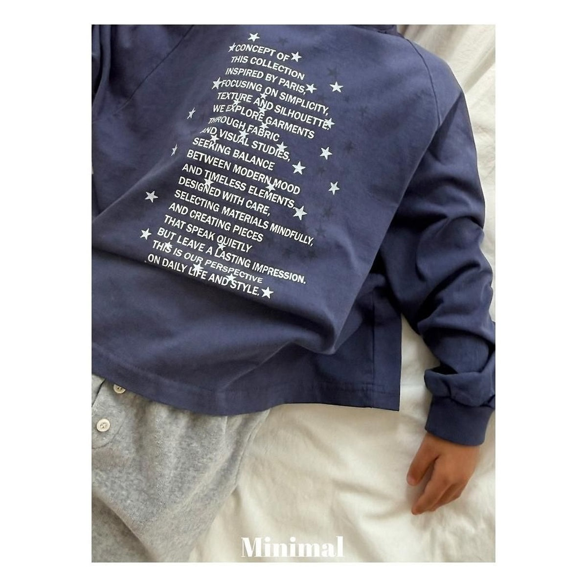 minimal スターレタリングTシャツ