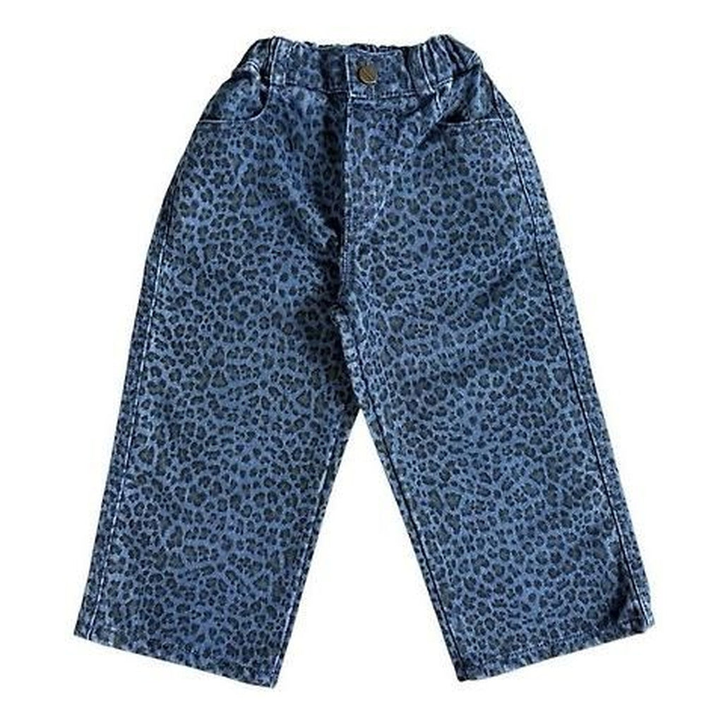 minimal ヒョウ柄スタンダードデニムパンツ