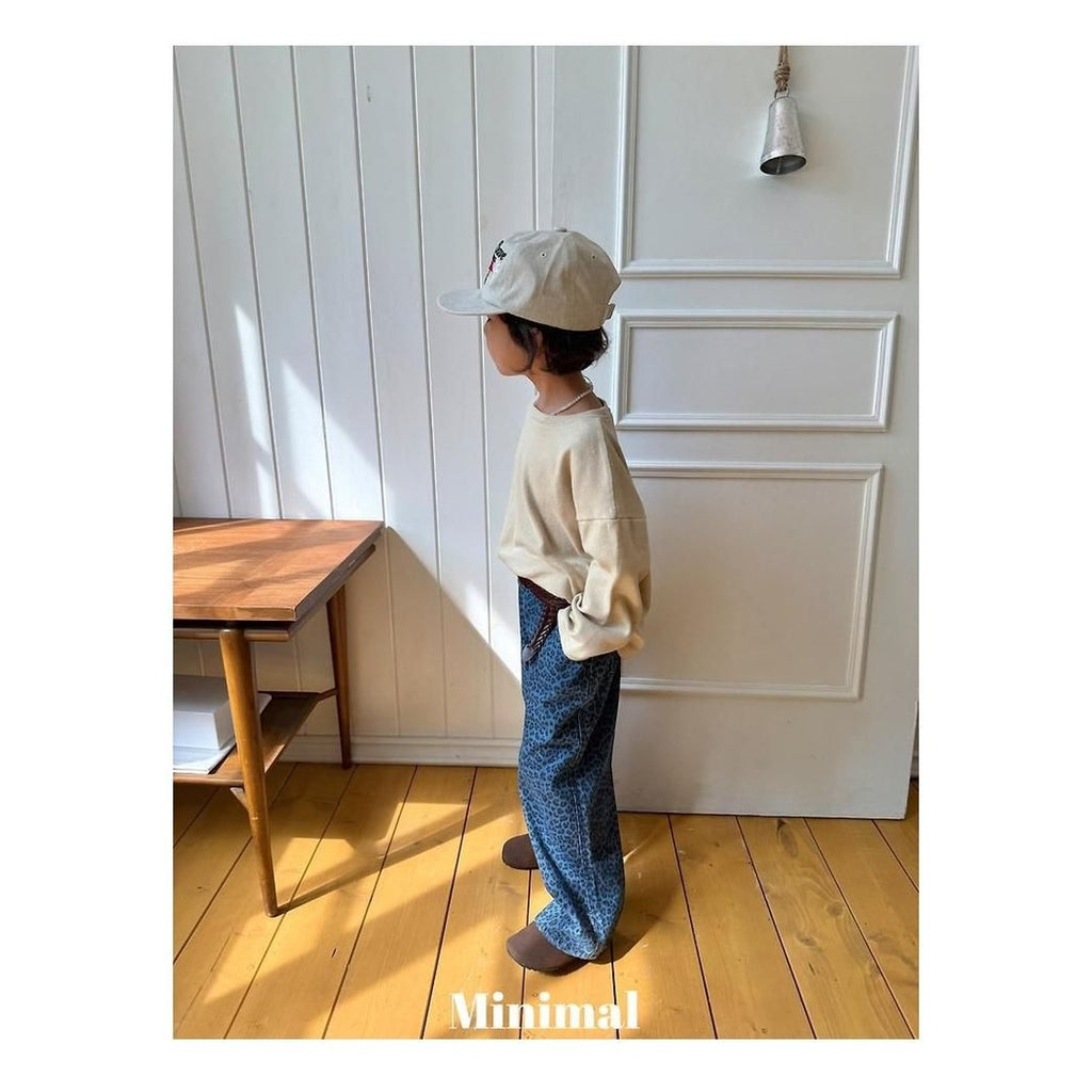 minimal ヒョウ柄スタンダードデニムパンツ