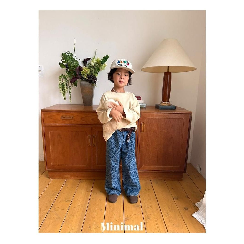 minimal ヒョウ柄スタンダードデニムパンツ