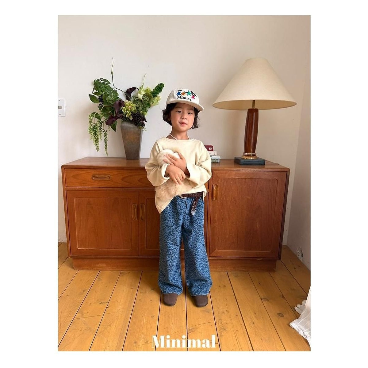 minimal ヒョウ柄スタンダードデニムパンツ