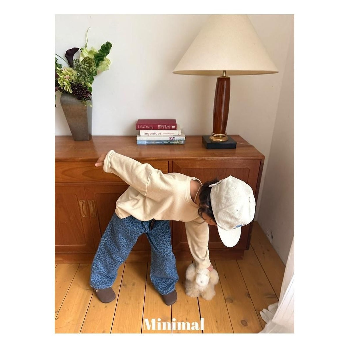 minimal ヒョウ柄スタンダードデニムパンツ