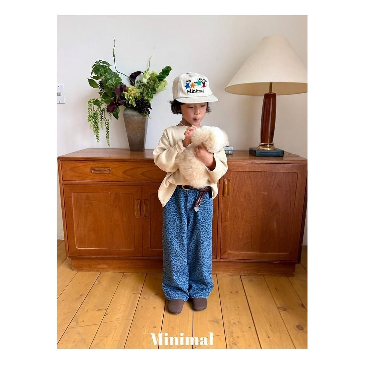 minimal ヒョウ柄スタンダードデニムパンツ