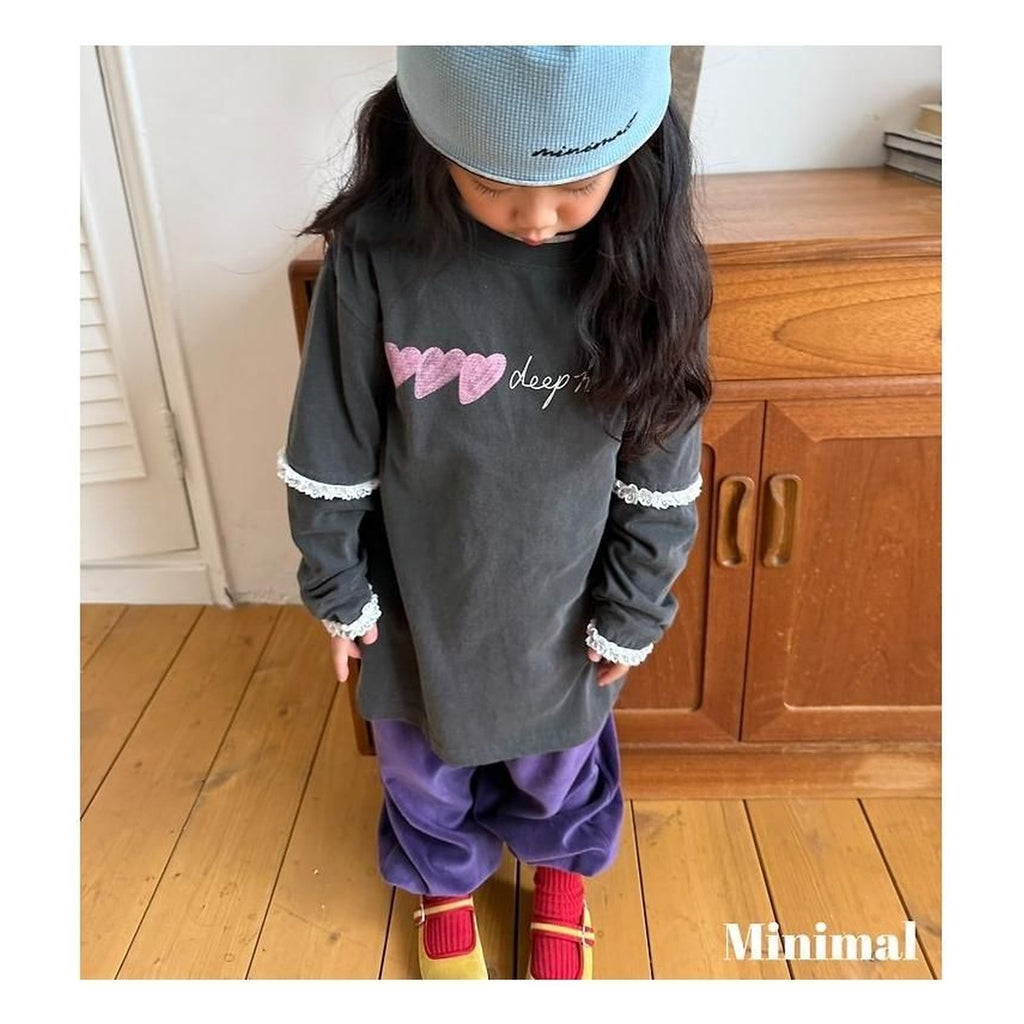minimal ベルベットボタンジョガーパンツ