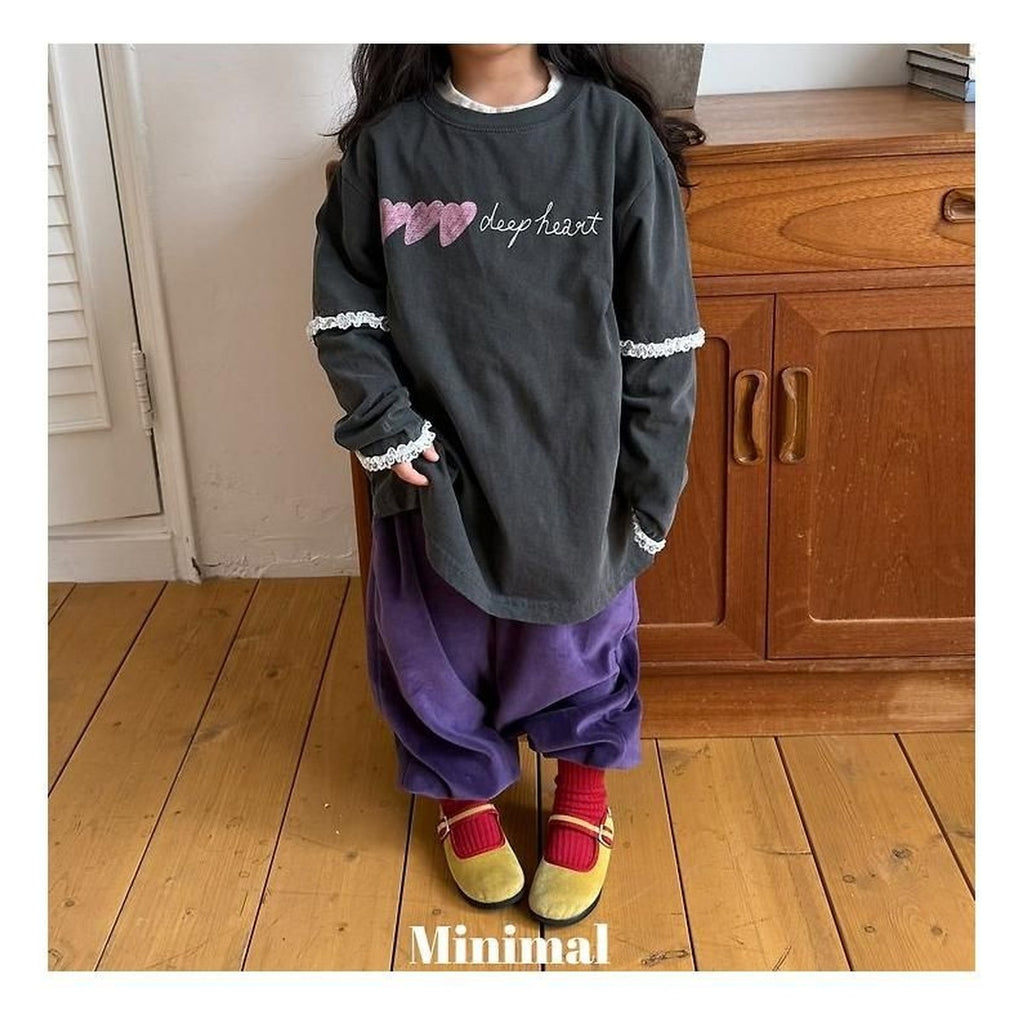 minimal ベルベットボタンジョガーパンツ