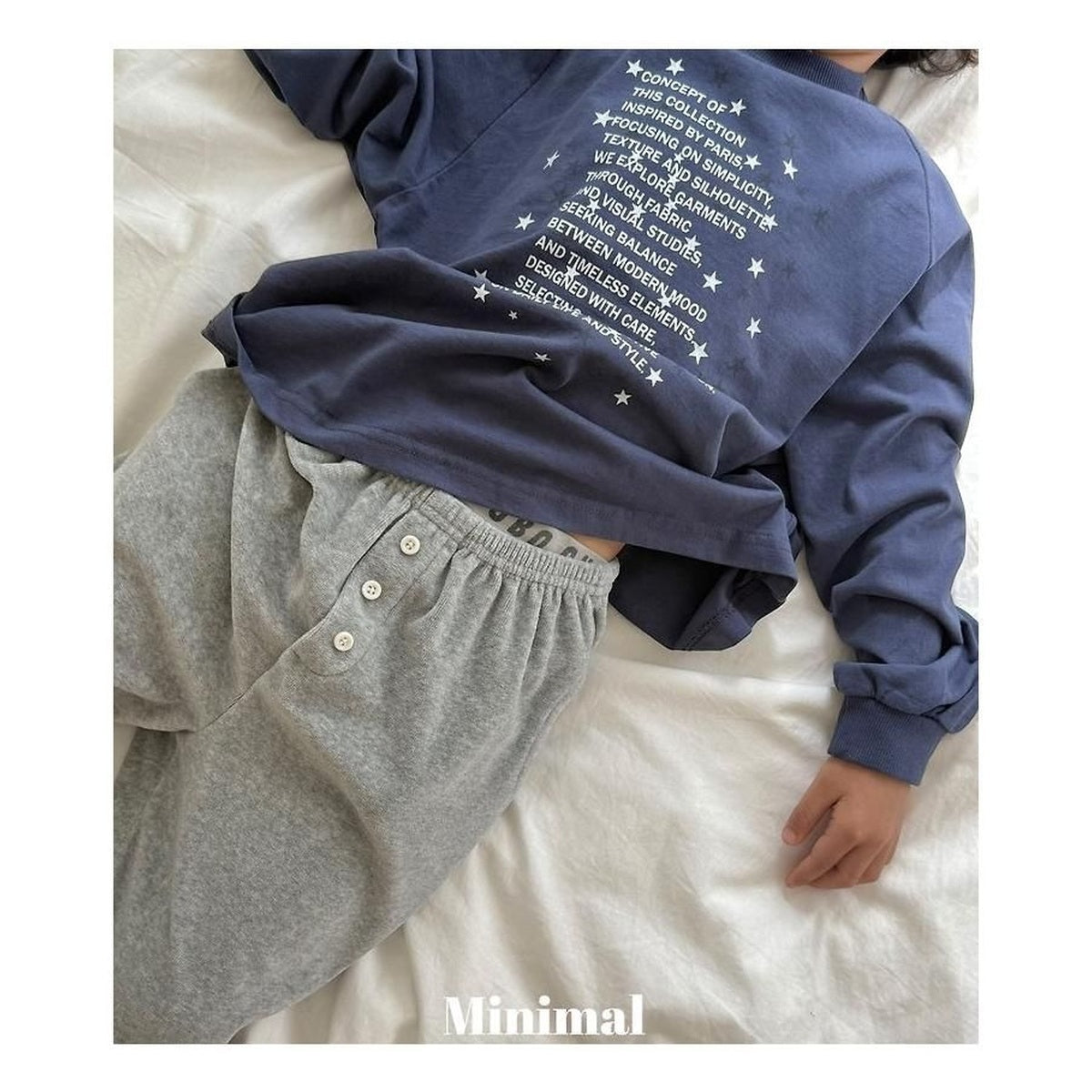 minimal ベルベットボタンジョガーパンツ