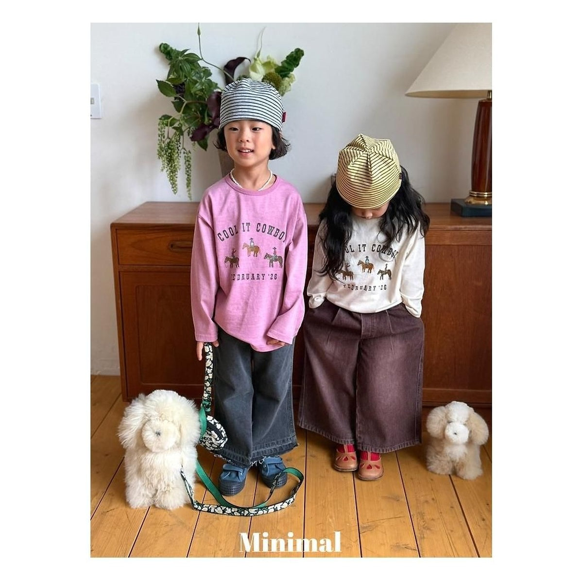 minimal リブサンドデニムパンツ