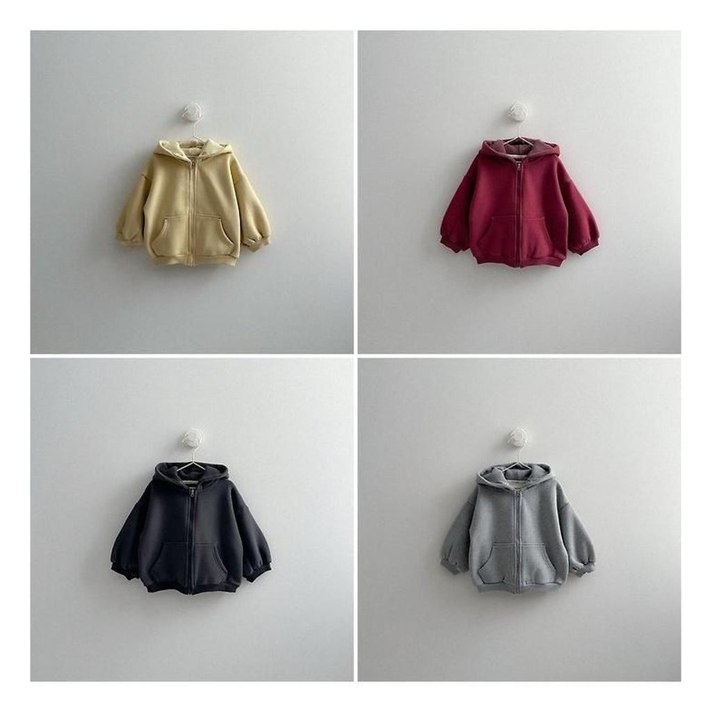 minirobe ベルベットフードジップアップ