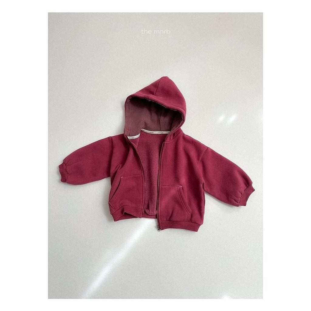 minirobe ベルベットフードジップアップ