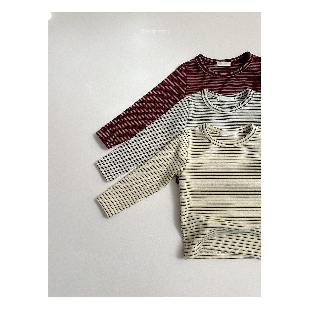 minirobe ヨーヨー柄ボーダーTシャツ