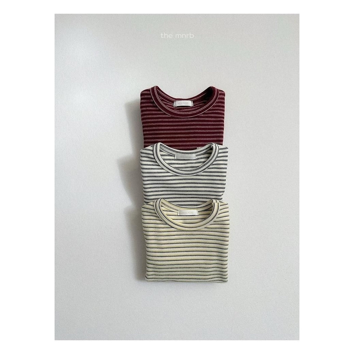 minirobe ヨーヨー柄ボーダーTシャツ