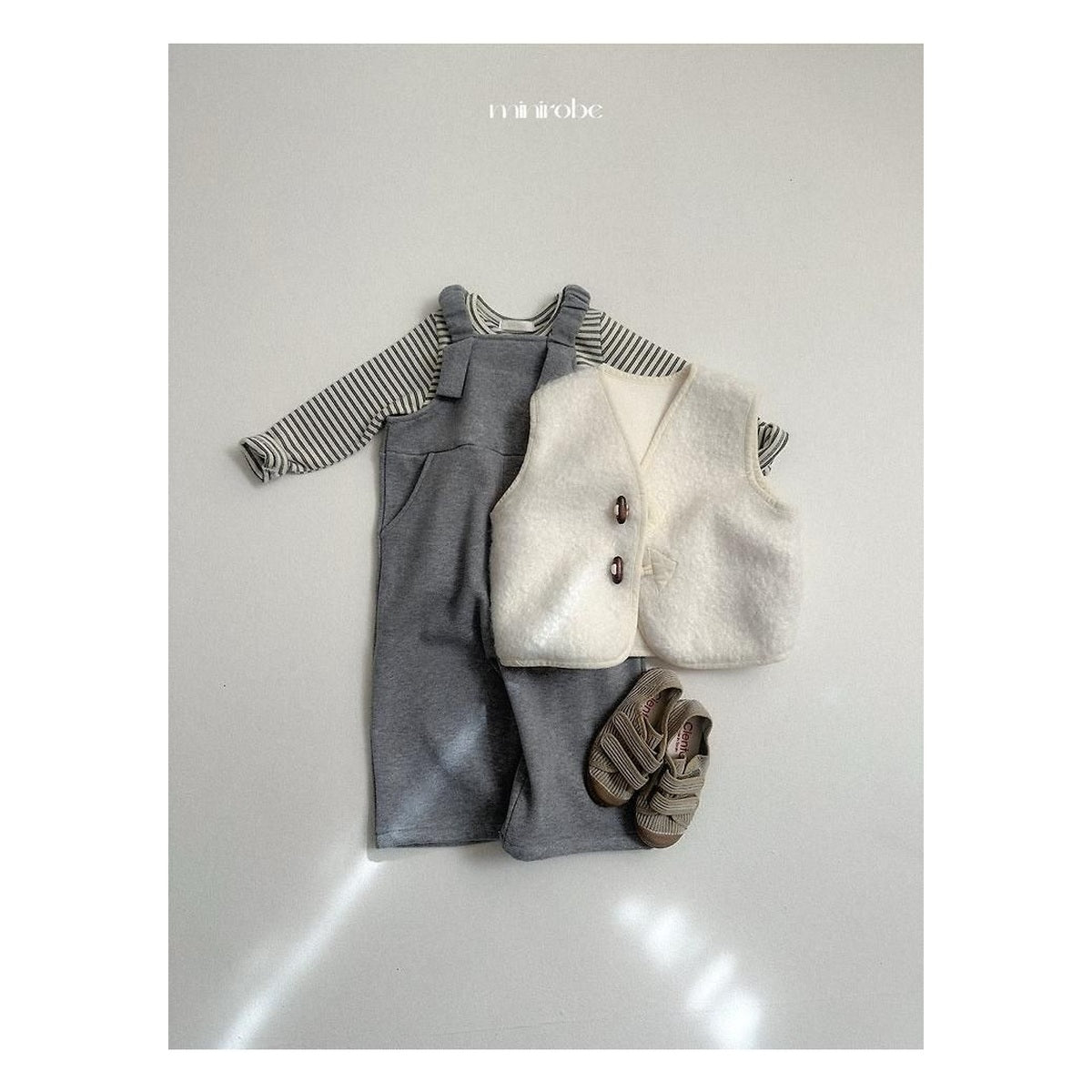 minirobe ヨーヨー柄ボーダーTシャツ