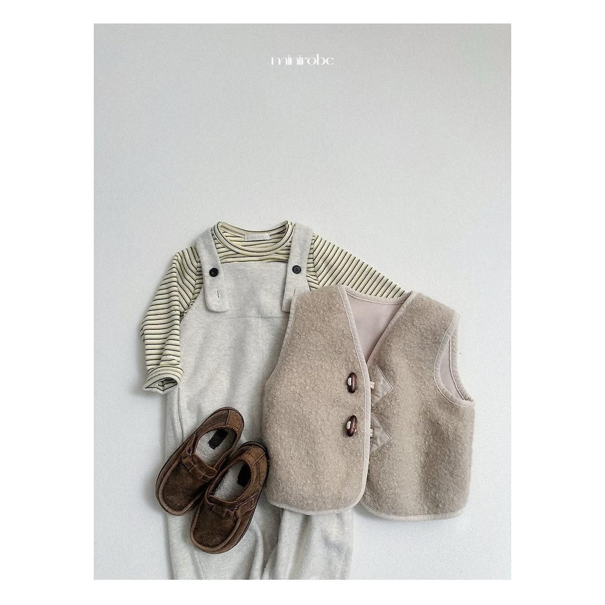 minirobe ヨーヨー柄ボーダーTシャツ