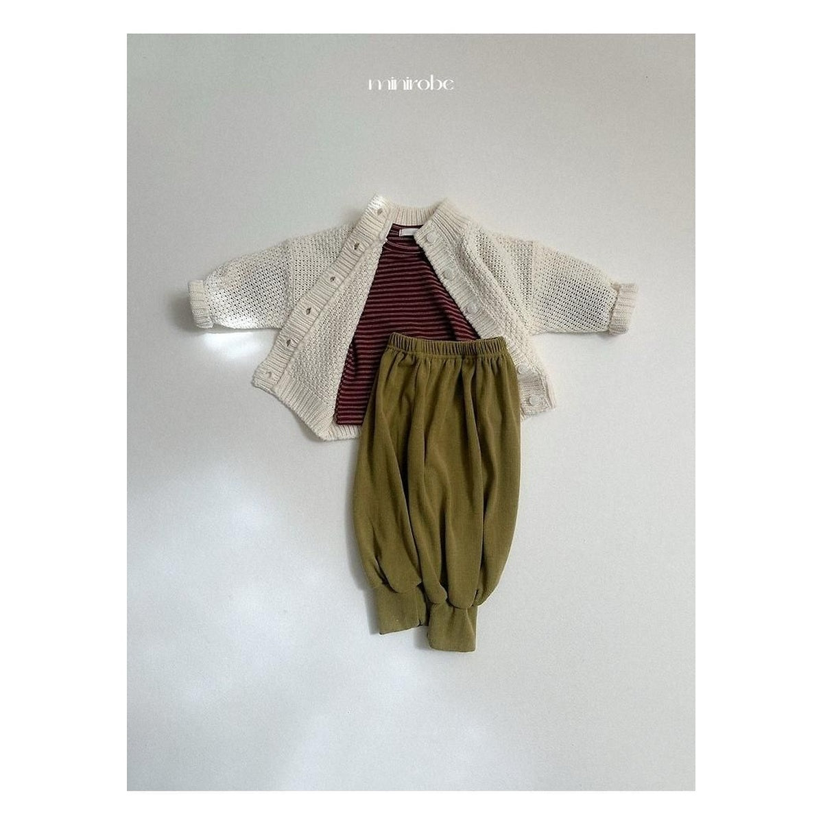 minirobe ヨーヨー柄ボーダーTシャツ