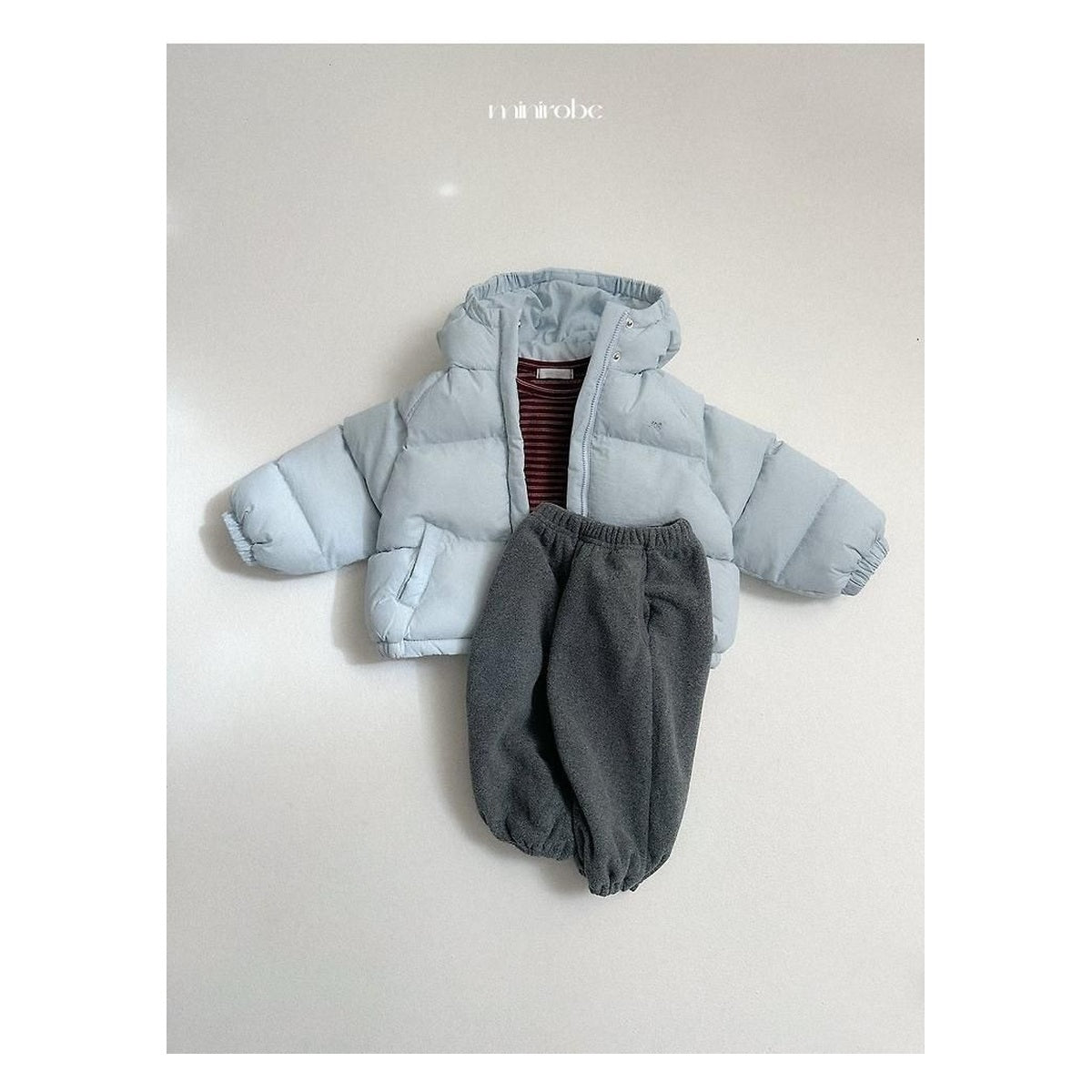 minirobe ヨーヨー柄ボーダーTシャツ