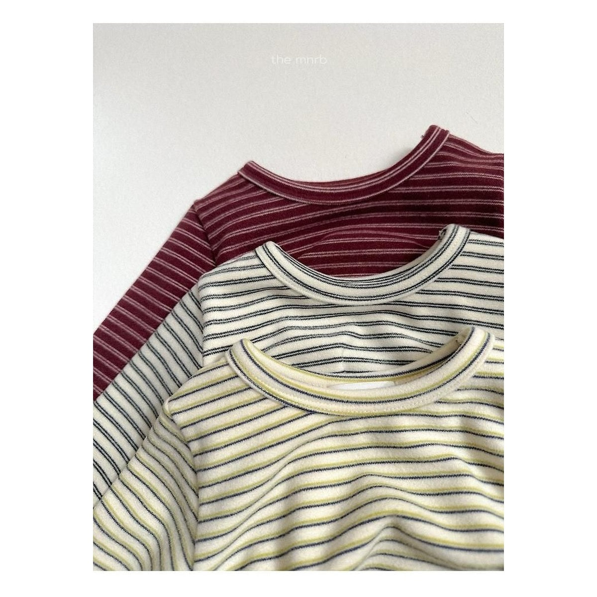 minirobe ヨーヨー柄ボーダーTシャツ