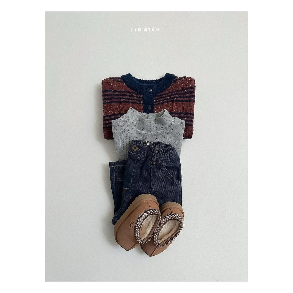 minirobe ラインカーディガン
