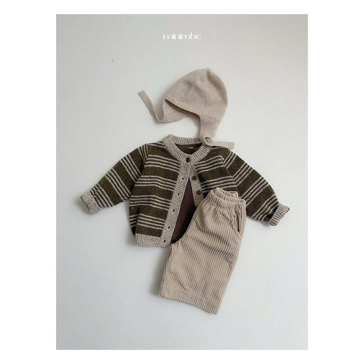 minirobe ラインカーディガン