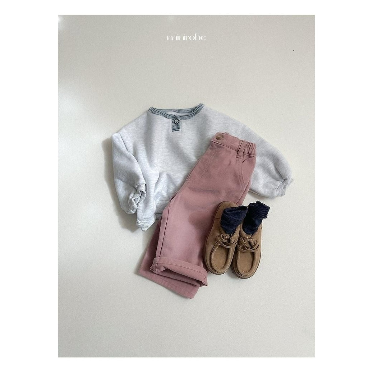 minirobe ボタンピーチパンツ