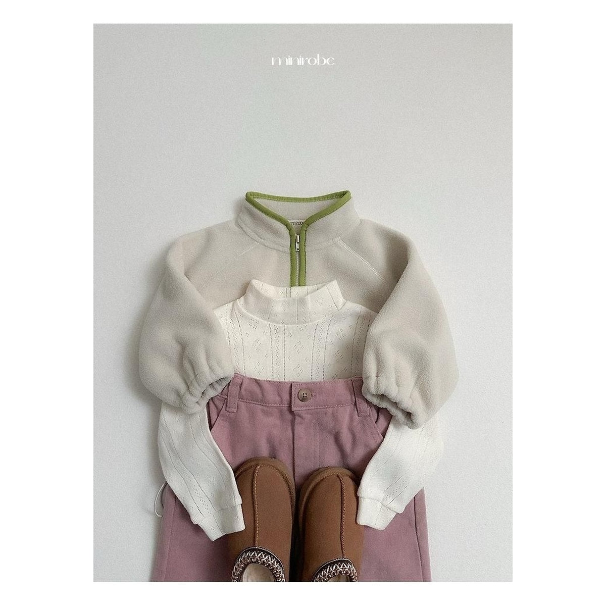 minirobe ボタンピーチパンツ