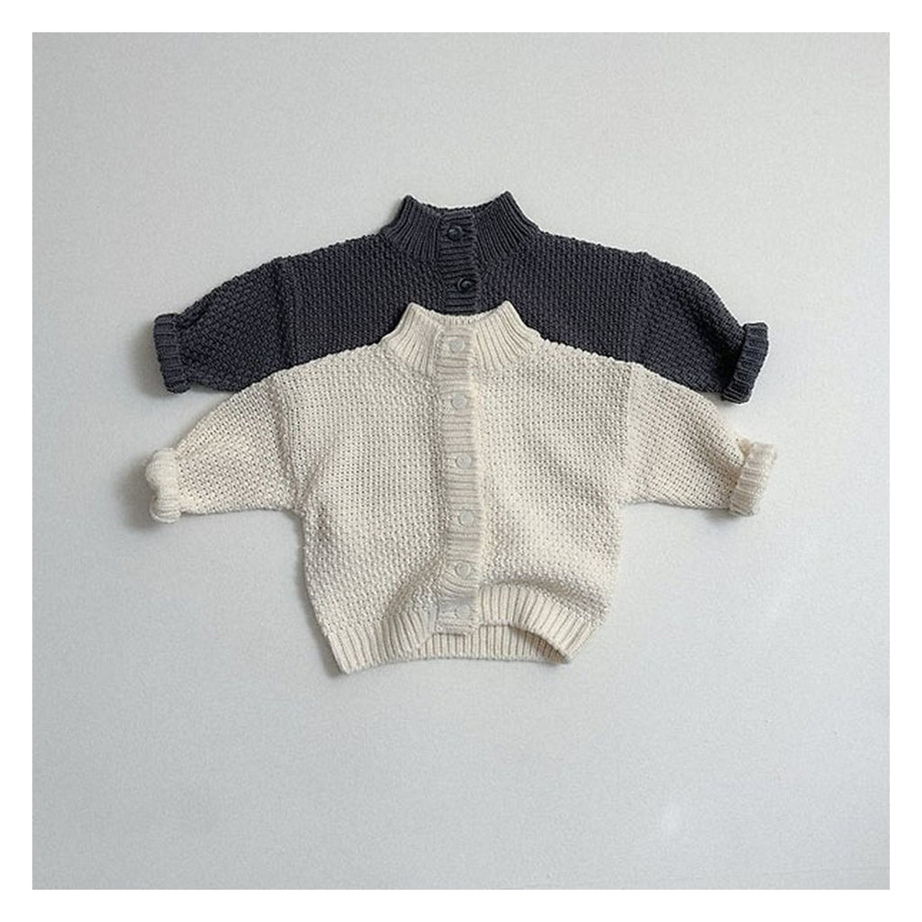minirobe ワッフルハイネックカーディガン