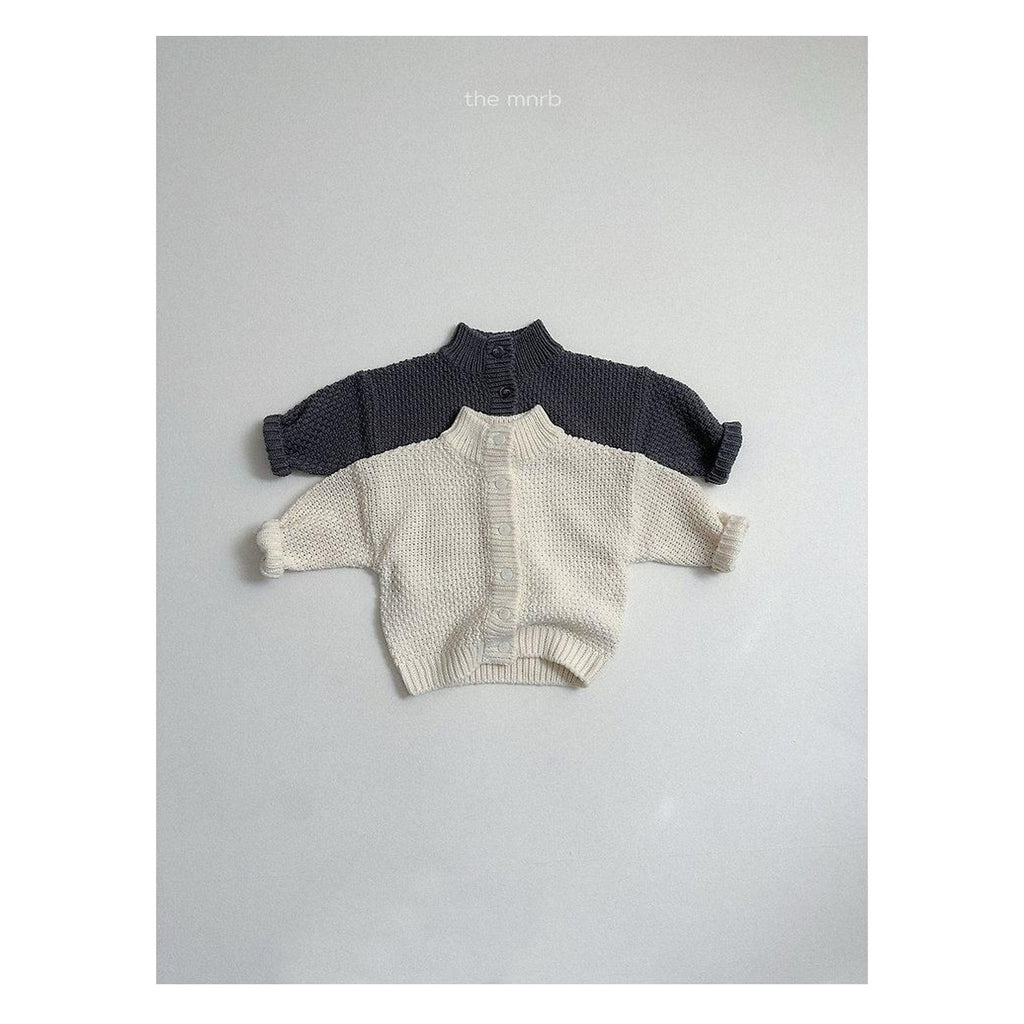 minirobe ワッフルハイネックカーディガン