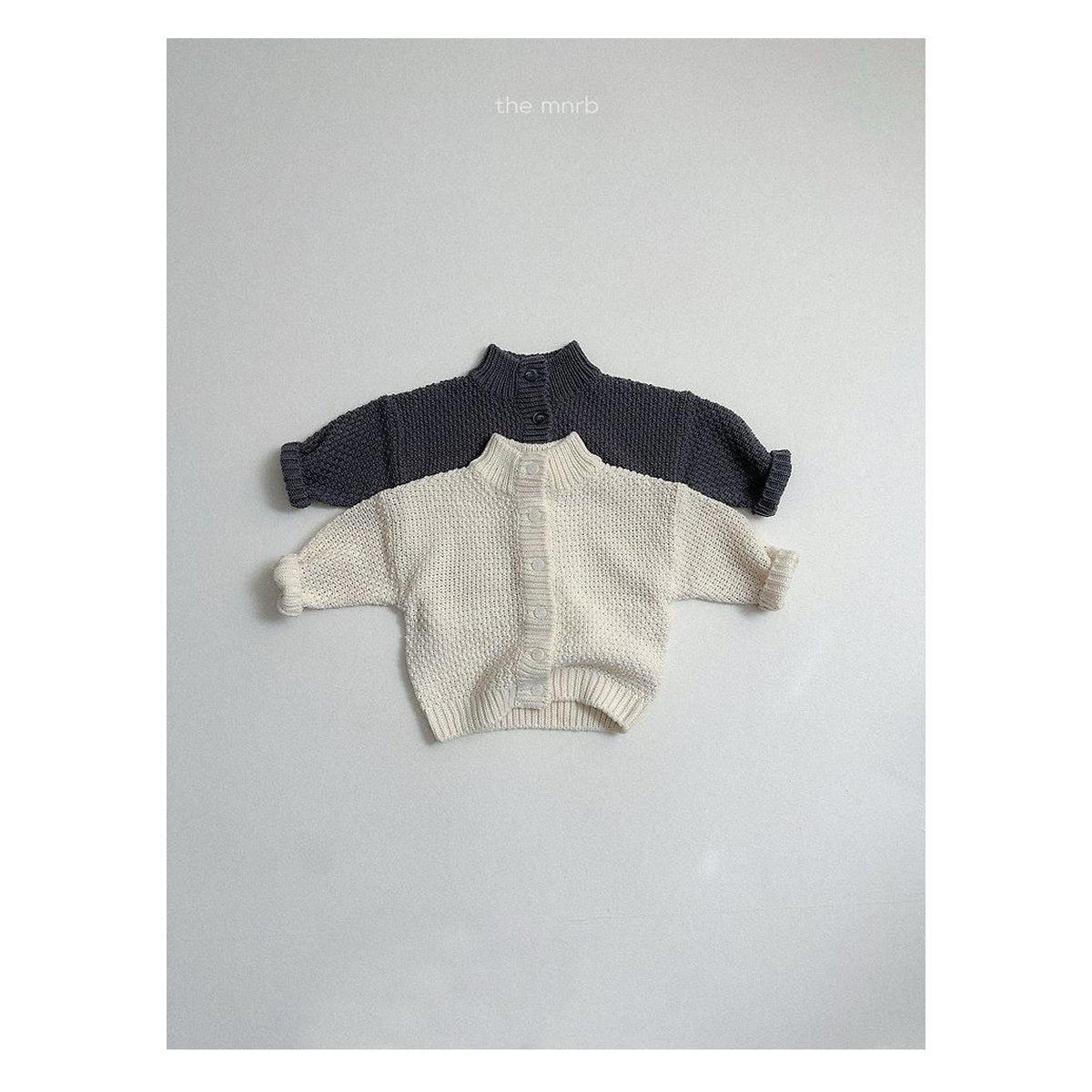 minirobe ワッフルハイネックカーディガン