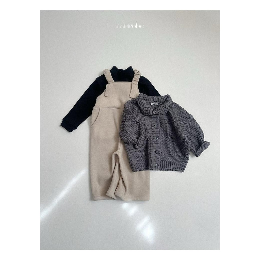 minirobe ワッフルハイネックカーディガン