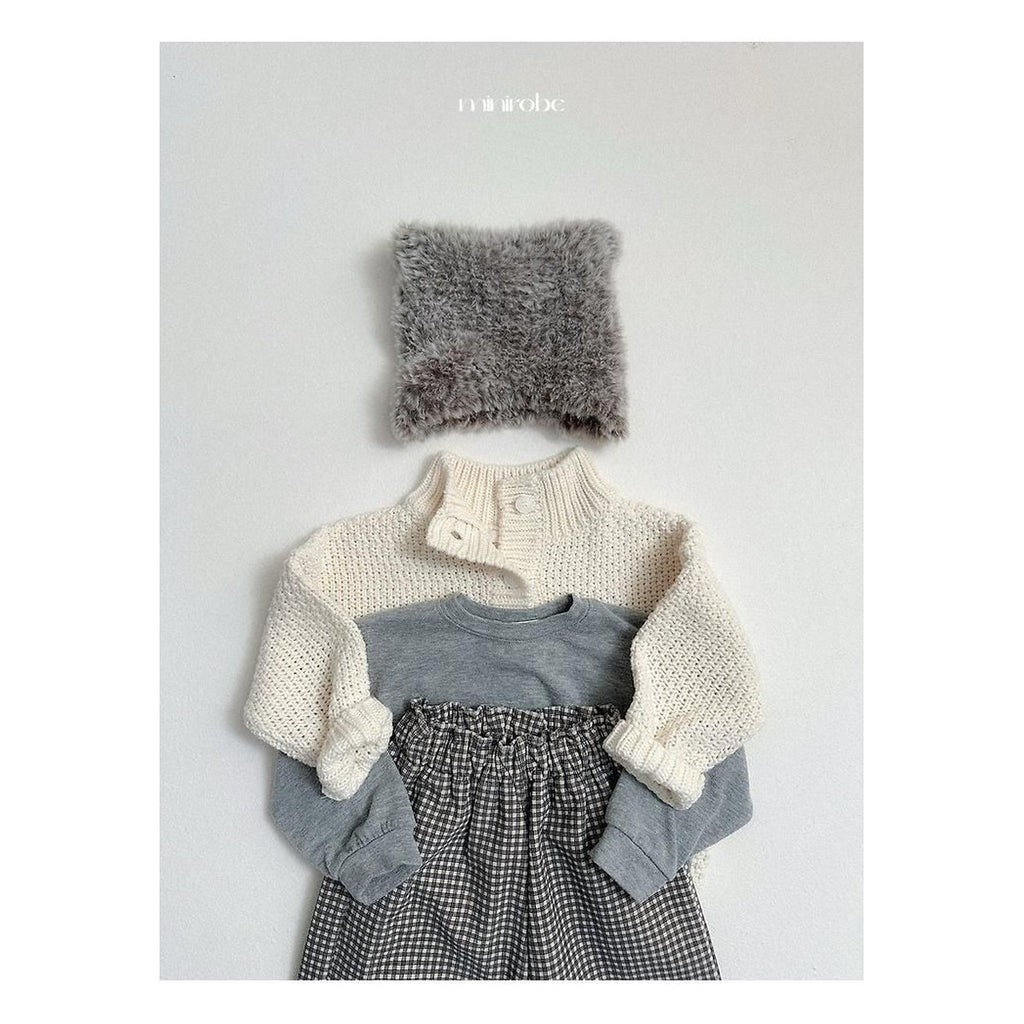 minirobe ワッフルハイネックカーディガン