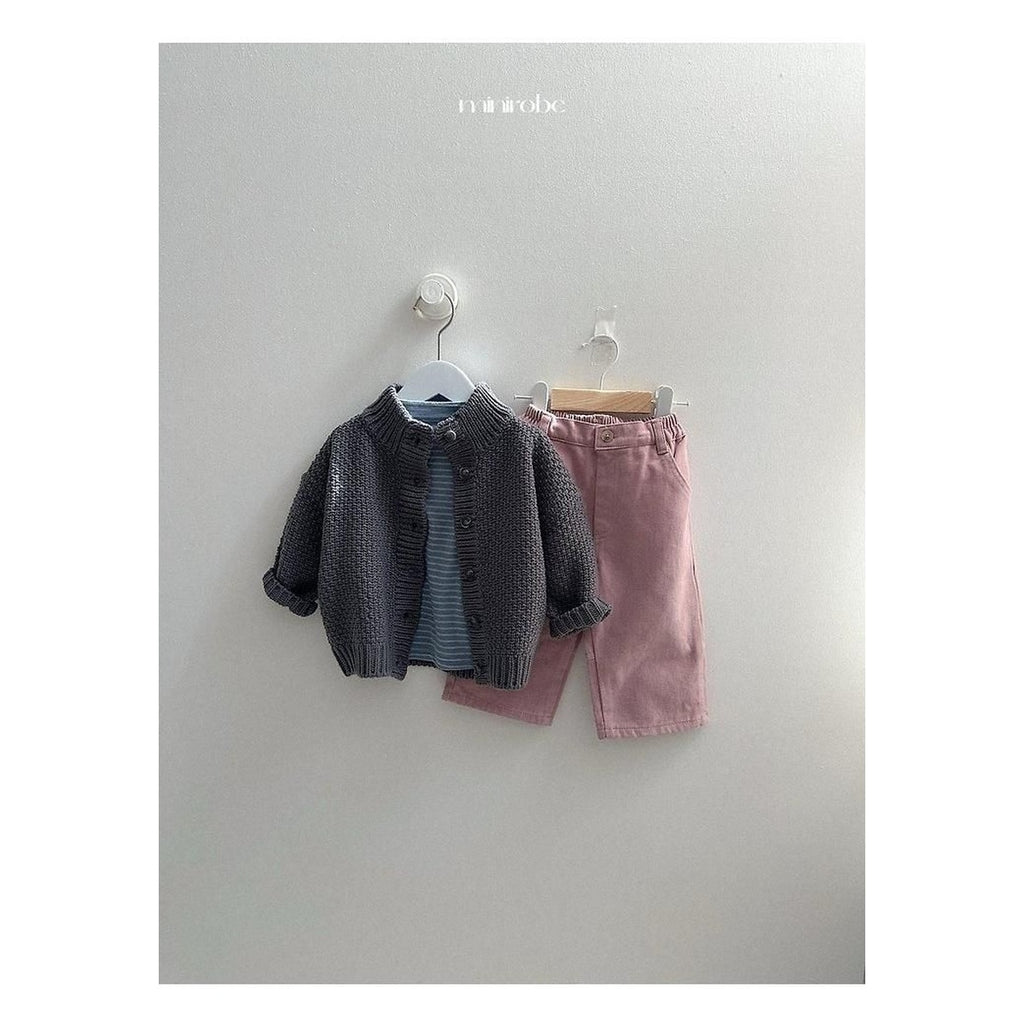 minirobe ワッフルハイネックカーディガン