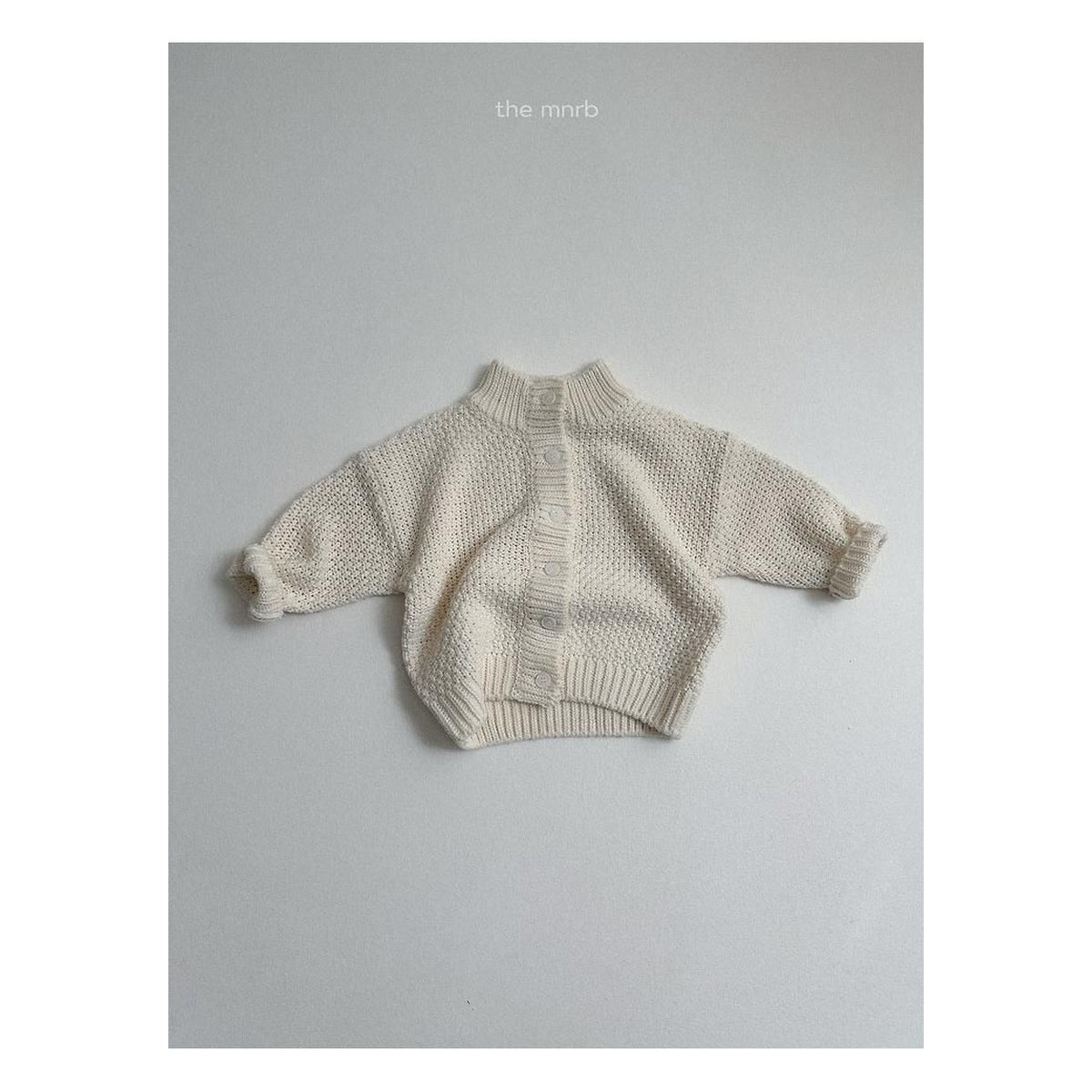 minirobe ワッフルハイネックカーディガン