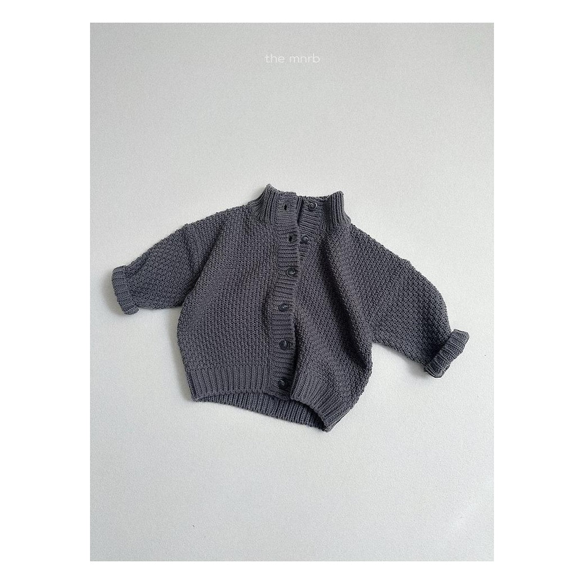 minirobe ワッフルハイネックカーディガン