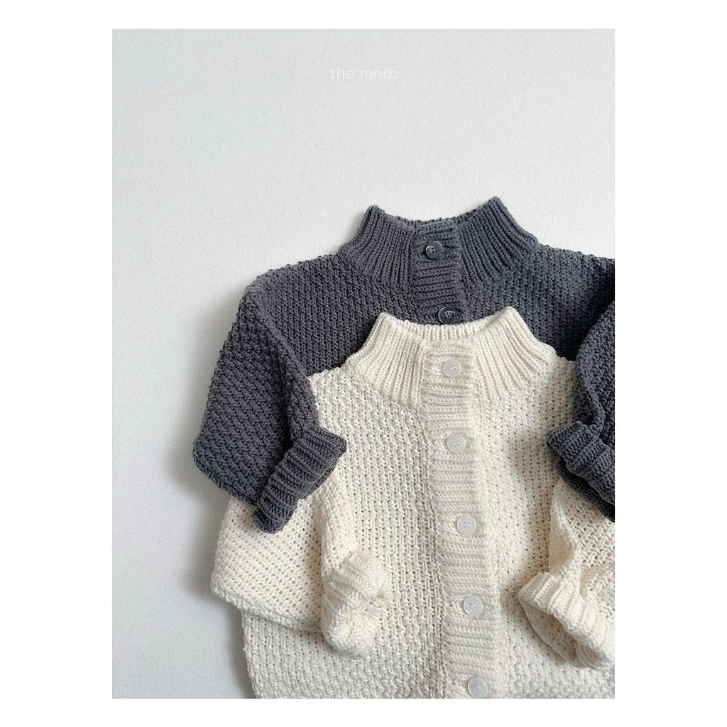 minirobe ワッフルハイネックカーディガン
