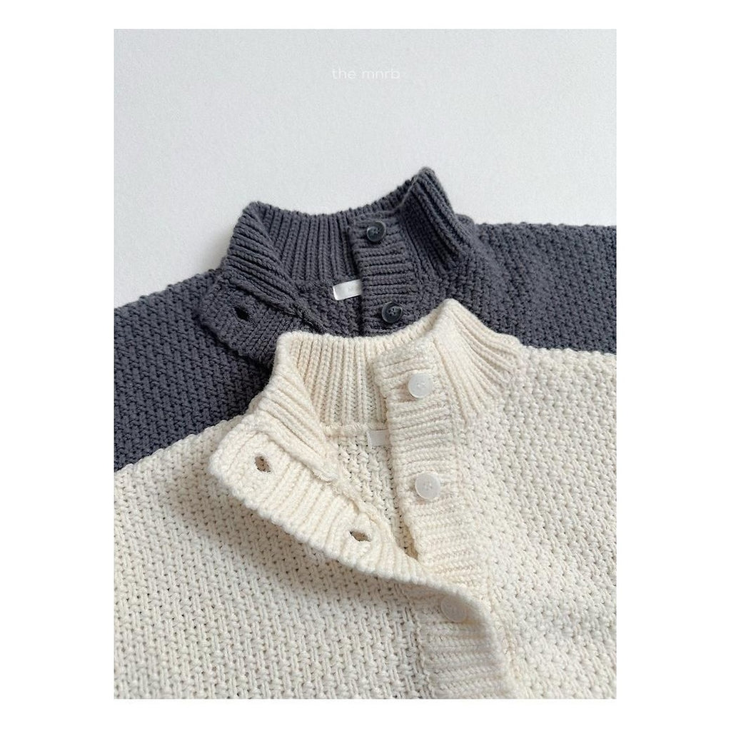 minirobe ワッフルハイネックカーディガン