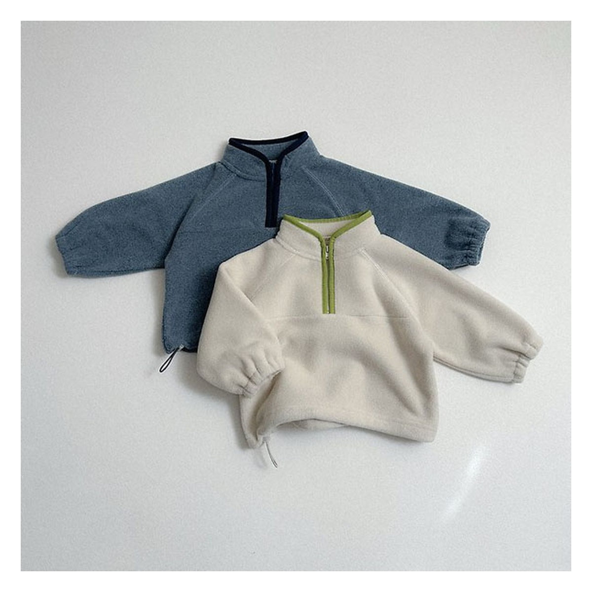 minirobe ツートーンハーフジップフリース