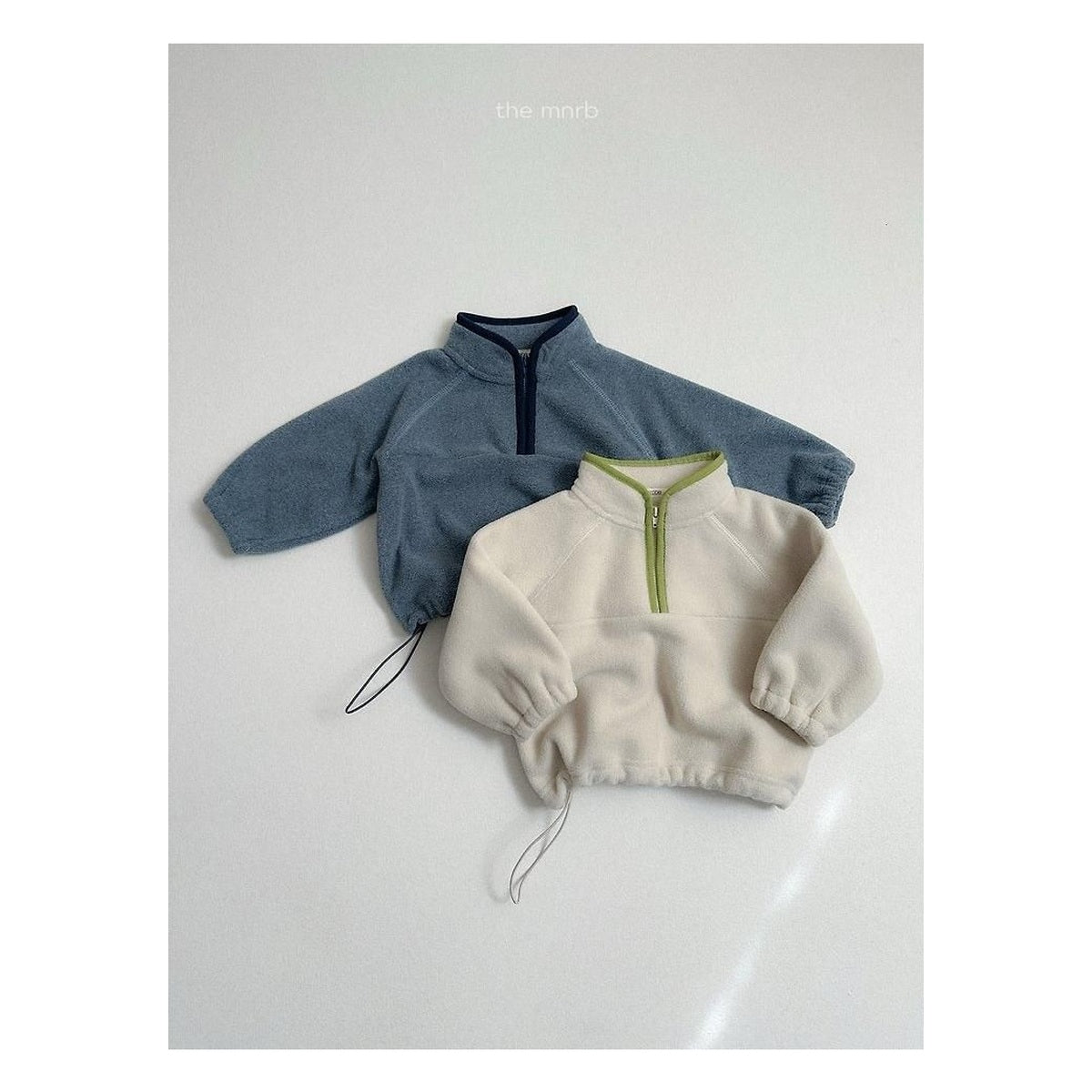 minirobe ツートーンハーフジップフリース
