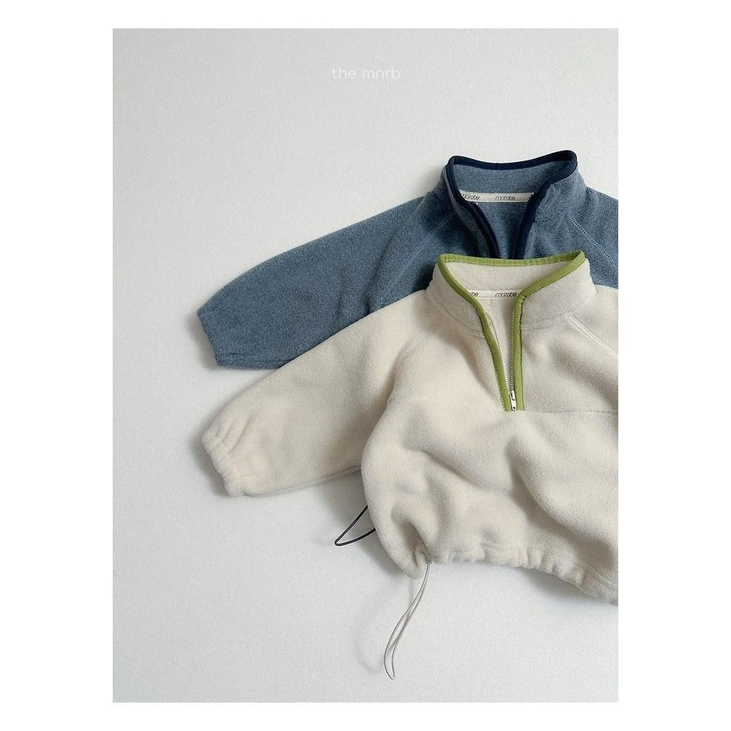 minirobe ツートーンハーフジップフリース