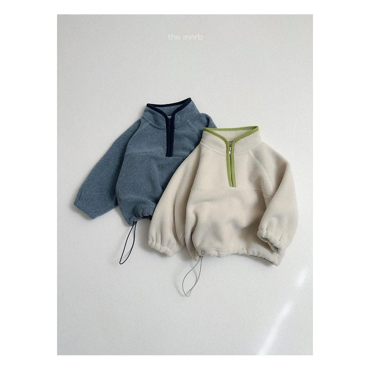 minirobe ツートーンハーフジップフリース