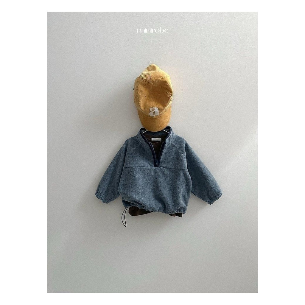 minirobe ツートーンハーフジップフリース